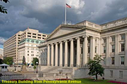  Treasury Building from Pennsylvania Avenue, Washington DC, USA