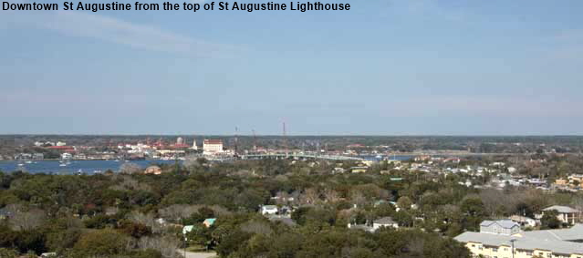 Downtown St Augustine from top of St Augustine Lighthouse, FL, USA  Downtown St Augustine from top of St Augustine Lighthouse, FL, USA