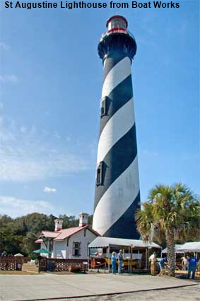 St Augustine Lighthouse from Boat Works, FL, USA  St Augustine Lighthouse from Boat Works, FL, USA