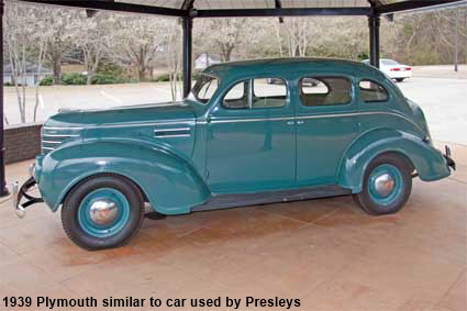 1939 Plymouth similar to car used by Presleys, Elvis Presley Birthplace, Tupelo, MS, USA