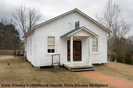  Elvis Presley's childhood church, Elvis Presley Birthplace, Tupelo, MS, USA Elvis Presley's childhood church, Elvis Presley Birthplace, Tupelo, MS, USA