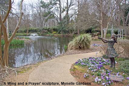  'A Wing and a Prayer' sculpture, Mynelle Gardens, Jackson, MS, USA