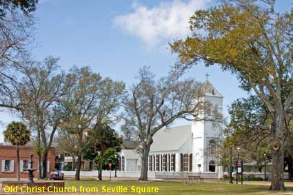 Old Christ Church (1832) from Seville Square, Pensacola, FL, USA
