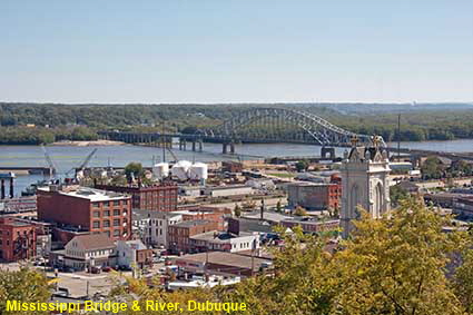 Mississippi Bridge from top of Fenelon Place Elevator, Dubuque, IA, USA