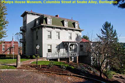 Phelps House Museum, Columbia Street at Snake Alley, Burlington, IA, USA
