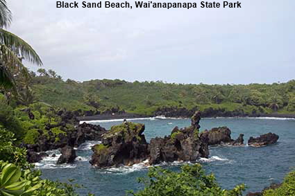  Black Sand Beach, Wai'anapanapa State Park, Maui, HI, USA