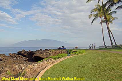  West Maui Mountains from Marriott Wailea Beach, Maui, HI, USA