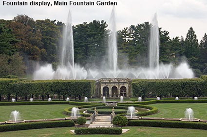 Fountain display, Main Fountain Garden, Longwood Gardens, Kennett Square, PA, USA