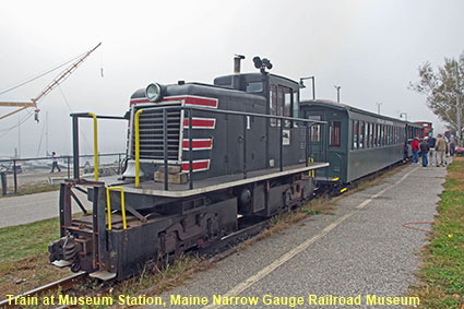 Train at Museum Station, Maine Narrow Gauge Railroad Museum, Portland, ME, USA
