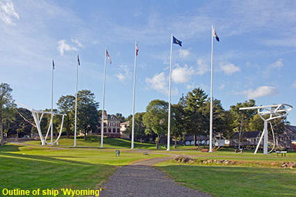 Outline of ship 'Wyoming', Maine Maritime Museum, Bath, ME, USA