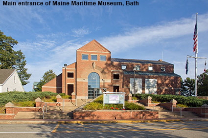 Main entrance of Maine Maritime Museum, Bath, ME, USA