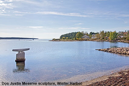 Don Justin Meserve sculpture, Winter Harbor , ME, USA