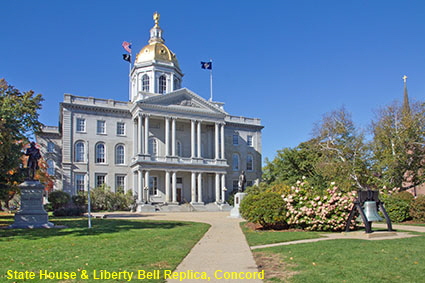 State Housel & Liberty Bell replica, Concord, NH, USA