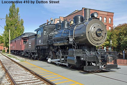 Locomotive 410 by Dutton Street, Lowell, MA, USA