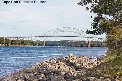 Cape Cod Canal at Bourne, MA, USA