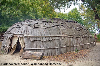 Bark covered house, Wampanoag Homesite, Plimoth Plantation, MA, USA