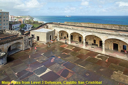 Main Plaza from Level 3 Defences, Castillo San Crist�bal, San Juan, PR, USA