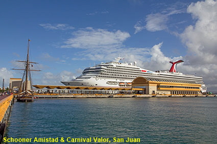 Schooner Amistad & Carnival Valor, San Juan, PR, USA