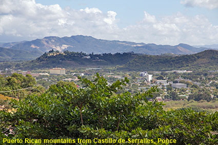 Puerto Rican mountains from Castillo de Serralles, Ponce, PR, USA