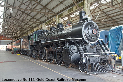 Locomotive No 113, Gold Coast Railroad Museum, Miami, FL, USA Locomotive No 113, Gold Coast Railroad Museum, Miami, FL, USA