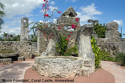 'Moon Fountain', Coral Castle, Homestead, Miami, FL, USA USA 'Moon Fountain', Coral Castle, Homestead, Miami, FL, USA USA