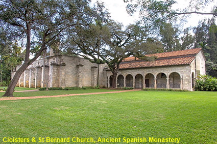 Cloisters & St Bernard Church, Ancient Spanish Monastery, North Miami Beach, Miami, FL, USA Cloisters & St Bernard Church, Ancient Spanish Monastery, North Miami Beach, Miami, FL, USA