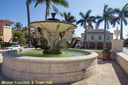 Mizner Fountain & Town Hal, Palm Beach, FL, USA