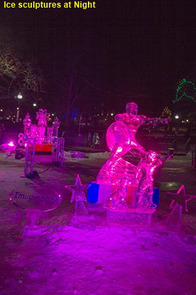 Ice sculptures at night Ice sculptures, Boston Common, Boston, MA, USA, Boston Common, Boston, MA, USA