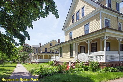 Houses in Nolan Park, Governors Island, New York, NY, USA