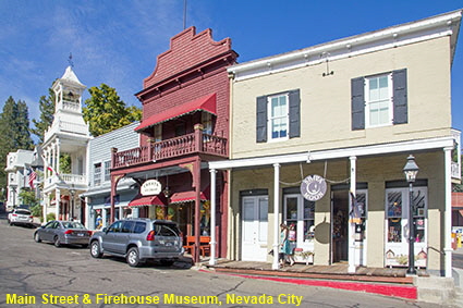 Main Street & Firehouse Museum, Nevada City, CA, USA